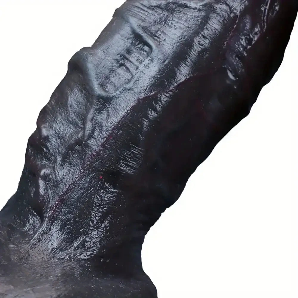 6.69in Realistic Silicone Soft Ebony Veins Dildo With Suction Cup