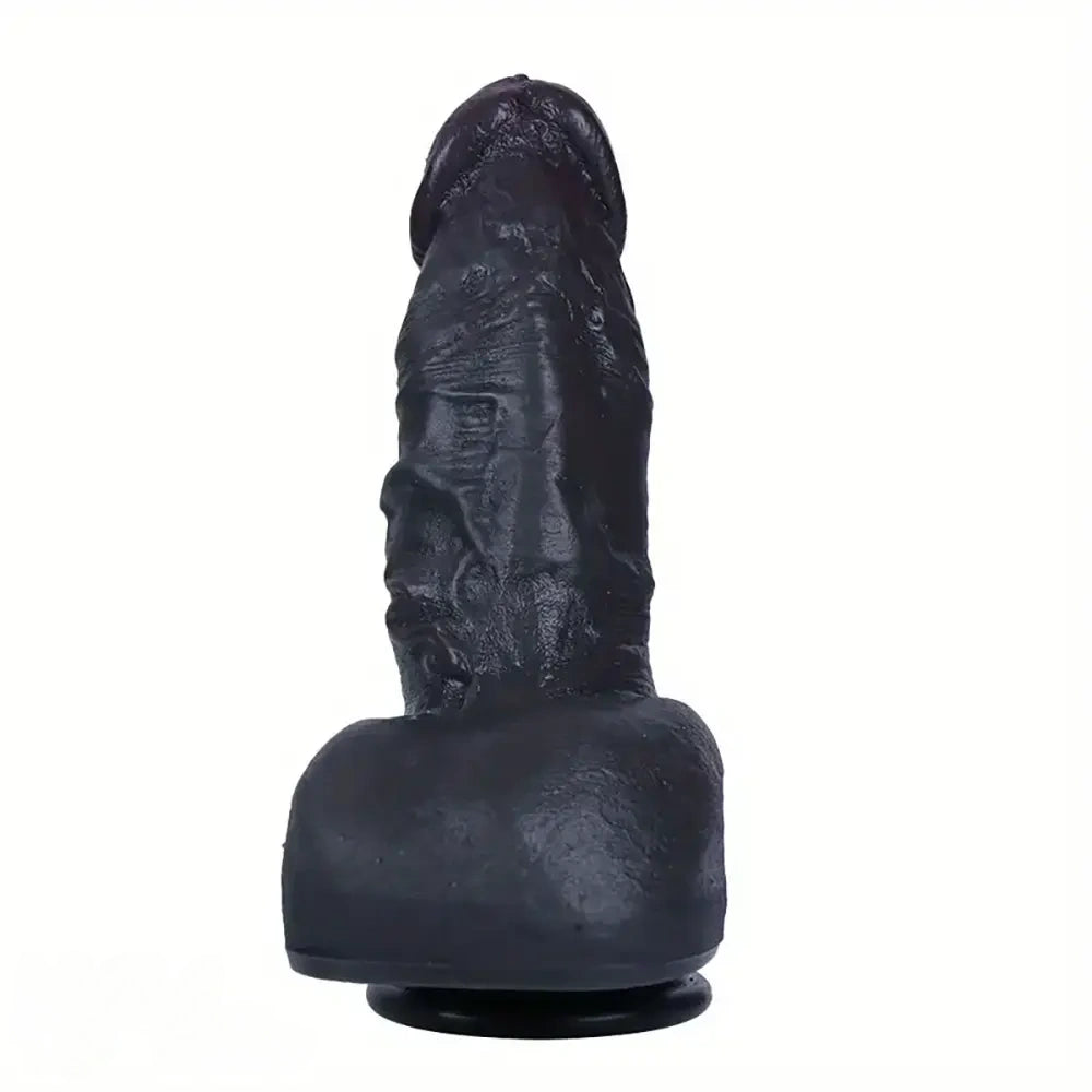 6.69in Realistic Silicone Soft Ebony Veins Dildo With Suction Cup
