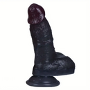 6.69in Realistic Silicone Soft Ebony Veins Dildo With Suction Cup