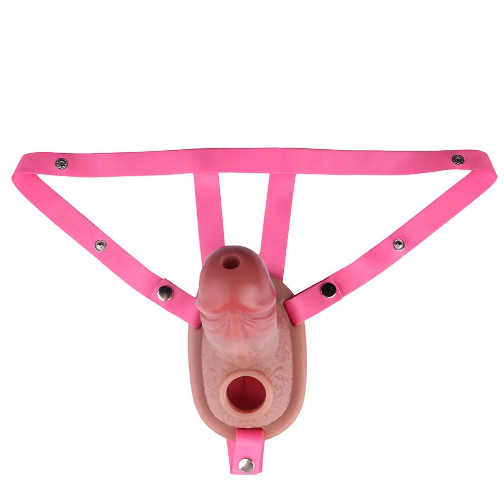 6.69in Silicone Cock Cage Strap on Chastity Dildo With Lock With Cock Ring