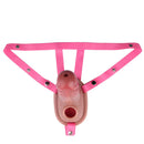 6.69in Silicone Cock Cage Strap on Chastity Dildo With Lock With Cock Ring