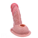 6.69in Silicone Cock Cage Strap on Chastity Dildo With Lock With Cock Ring