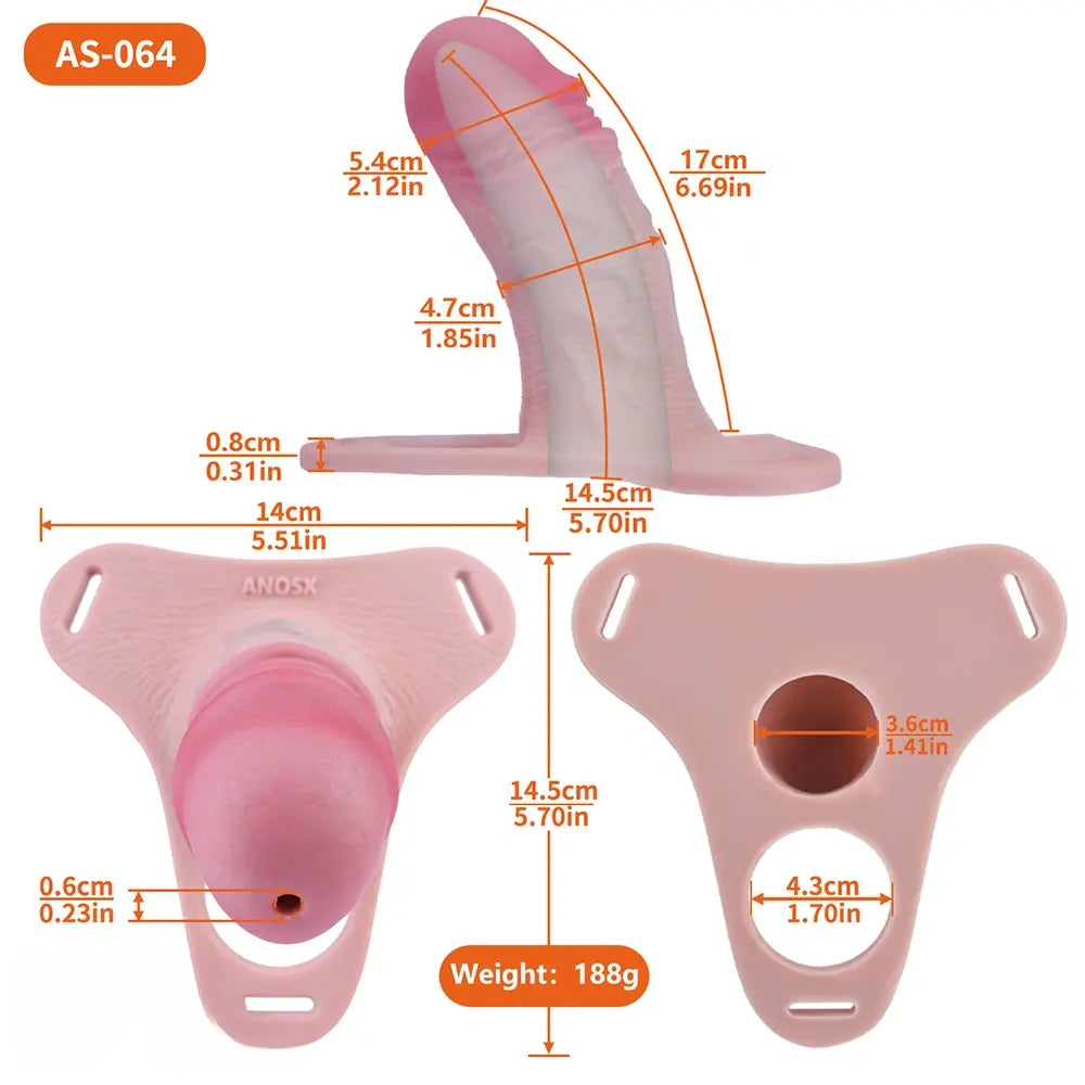 6.69in Strap on Chastity Dildo Wearable Realistic Cock Cage For Men Gay