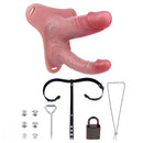6.69in Strap on Double Sided Silicone Cock Cage Dildo For Chastity Cock
