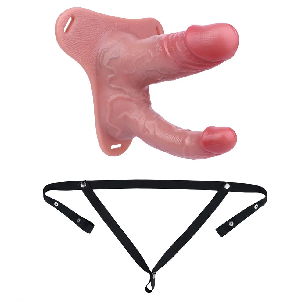 6.69in Strap on Double Sided Silicone Cock Cage Dildo For Chastity Cock