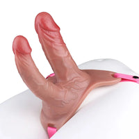 6.69in Strap on Double Sided Silicone Cock Cage Dildo For Chastity Cock