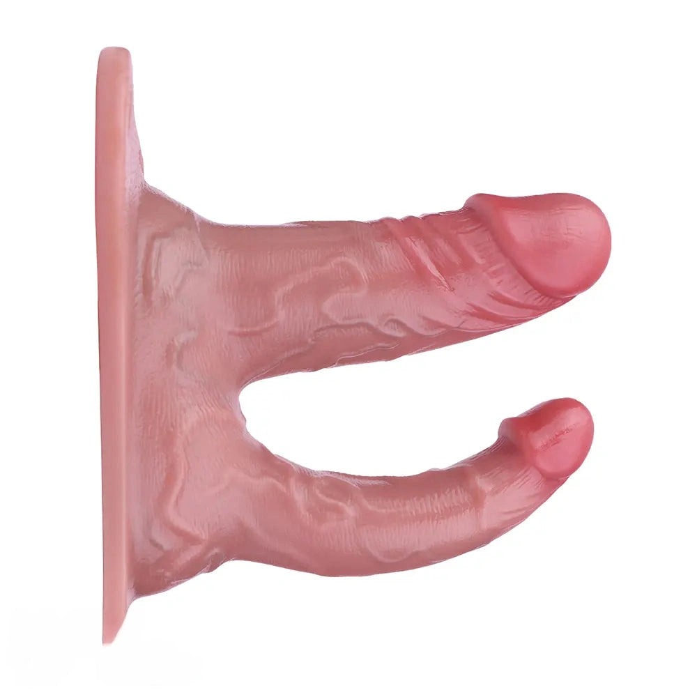 6.69in Strap on Double Sided Silicone Cock Cage Dildo For Chastity Cock
