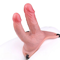 6.69in Strap on Double Sided Silicone Cock Cage Dildo For Chastity Cock