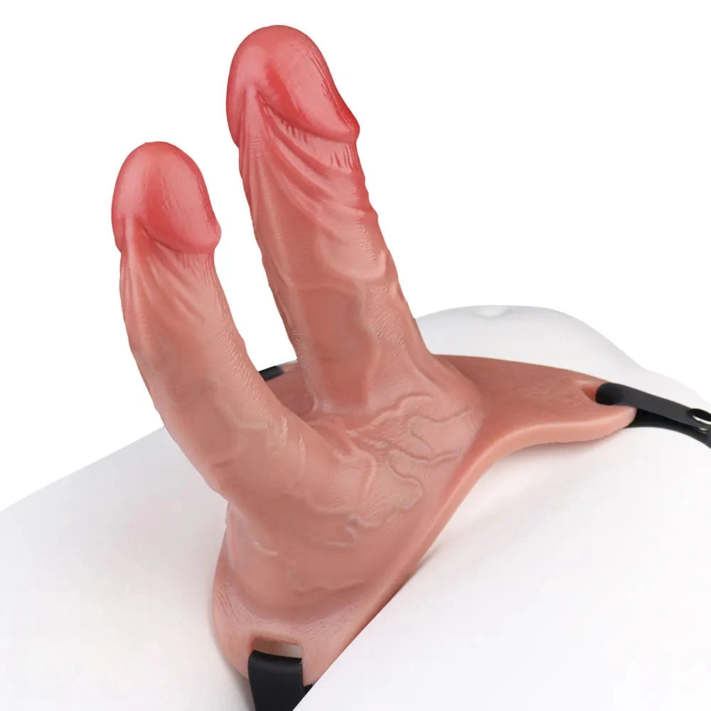 6.69in Strap on Double Sided Silicone Cock Cage Dildo For Chastity Cock