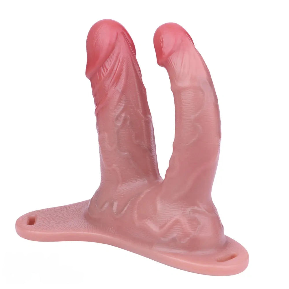 6.69in Strap on Double Sided Silicone Cock Cage Dildo For Chastity Cock