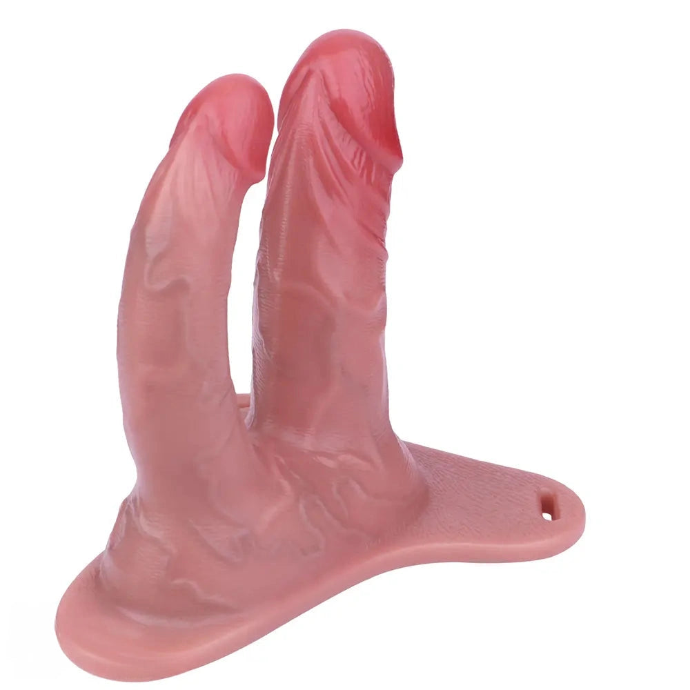 6.69in Strap on Double Sided Silicone Cock Cage Dildo For Chastity Cock