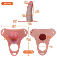 6.69in Strap on Hollow Sleeve Silicone Cock Cage Dildo For Chastity Cock