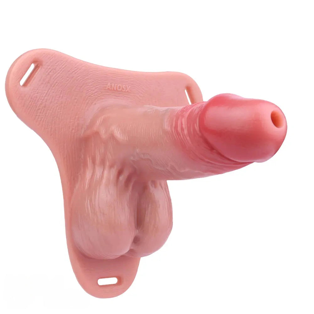 6.69in Strap on Lifelike Hollow Silicone Cock Cage Dildo Chastity Control