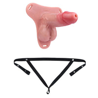 6.69in Strap on Lifelike Hollow Silicone Cock Cage Dildo Chastity Control