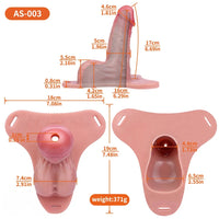 6.69in Strap on Lifelike Hollow Silicone Cock Cage Dildo Chastity Control