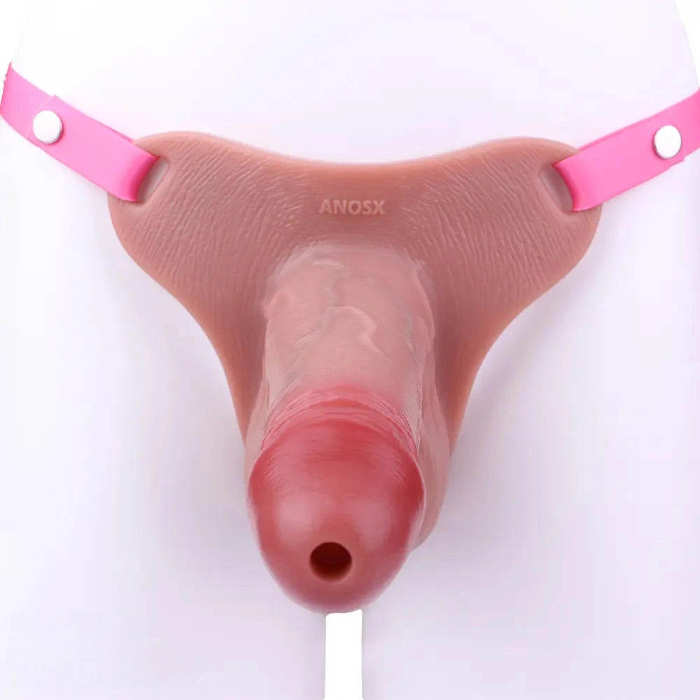 6.69in Strap on Lifelike Hollow Silicone Cock Cage Dildo Chastity Control
