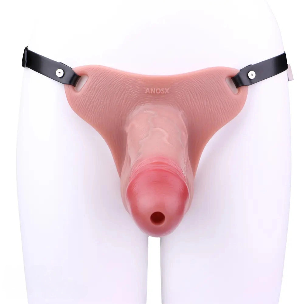6.69in Strap on Lifelike Hollow Silicone Cock Cage Dildo Chastity Control