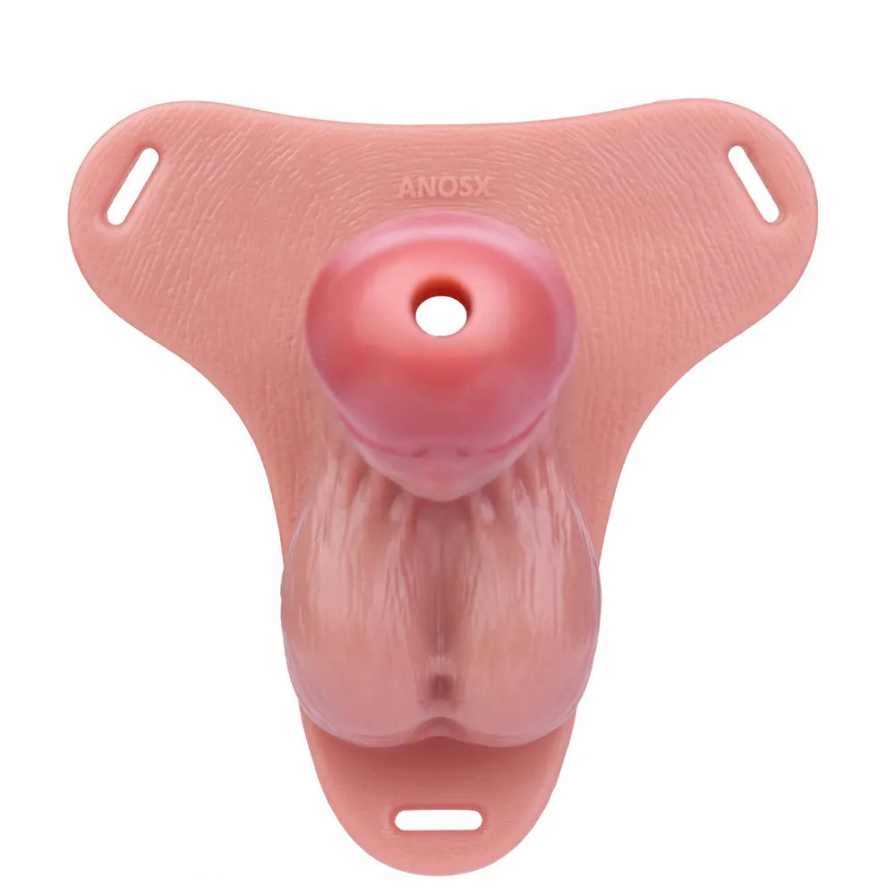 6.69in Strap on Lifelike Hollow Silicone Cock Cage Dildo Chastity Control