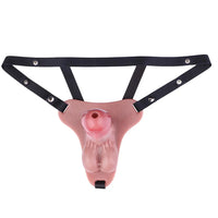 6.69in Strap on Lifelike Hollow Silicone Cock Cage Dildo Chastity Control