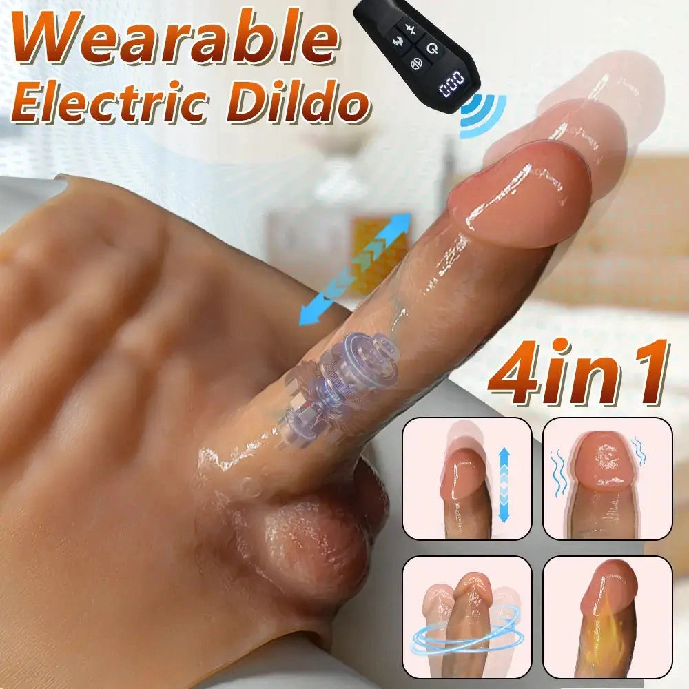 6.69in Strap on Vibrating Thrusting Swing Heating Automatic Dildo Panty