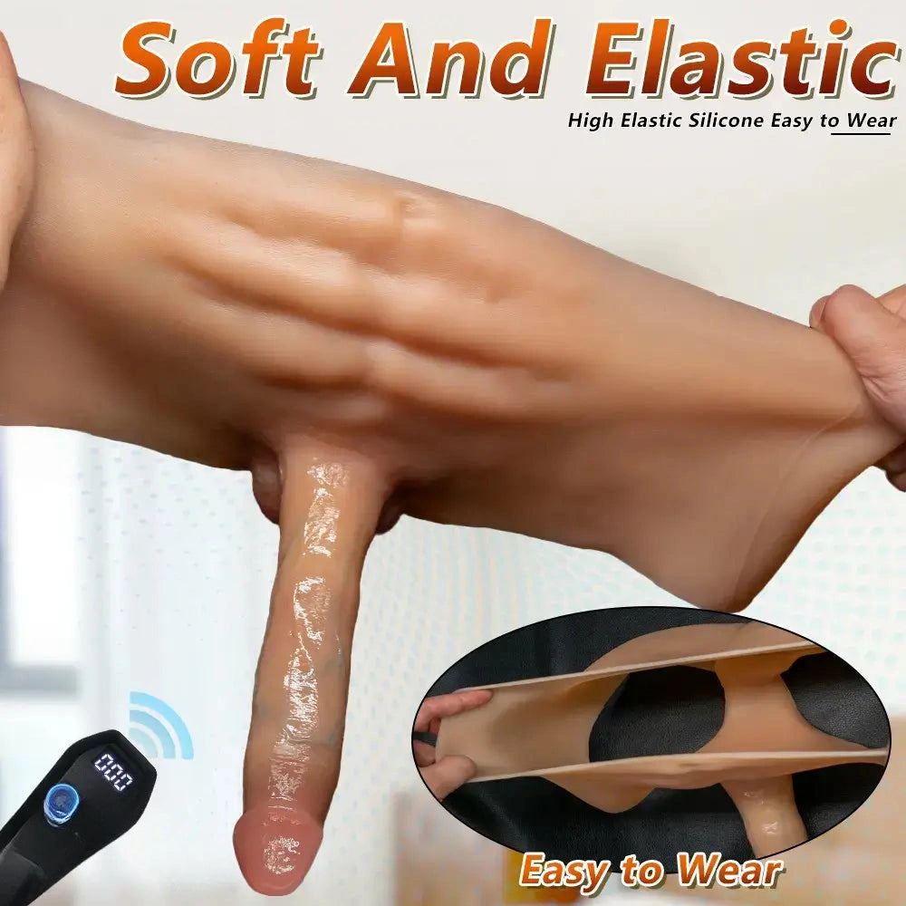 6.69in Strap on Vibrating Thrusting Swing Heating Automatic Dildo Panty