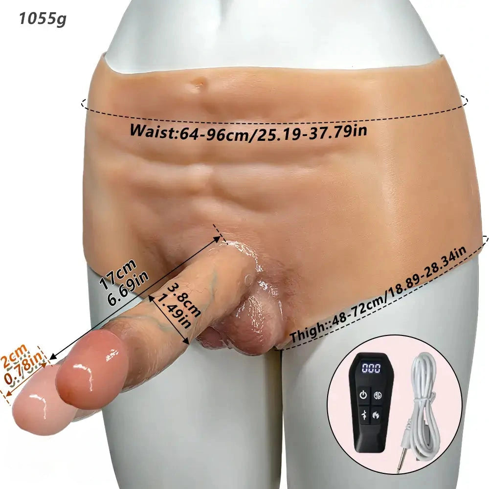 6.69in Strap on Vibrating Thrusting Swing Heating Automatic Dildo Panty