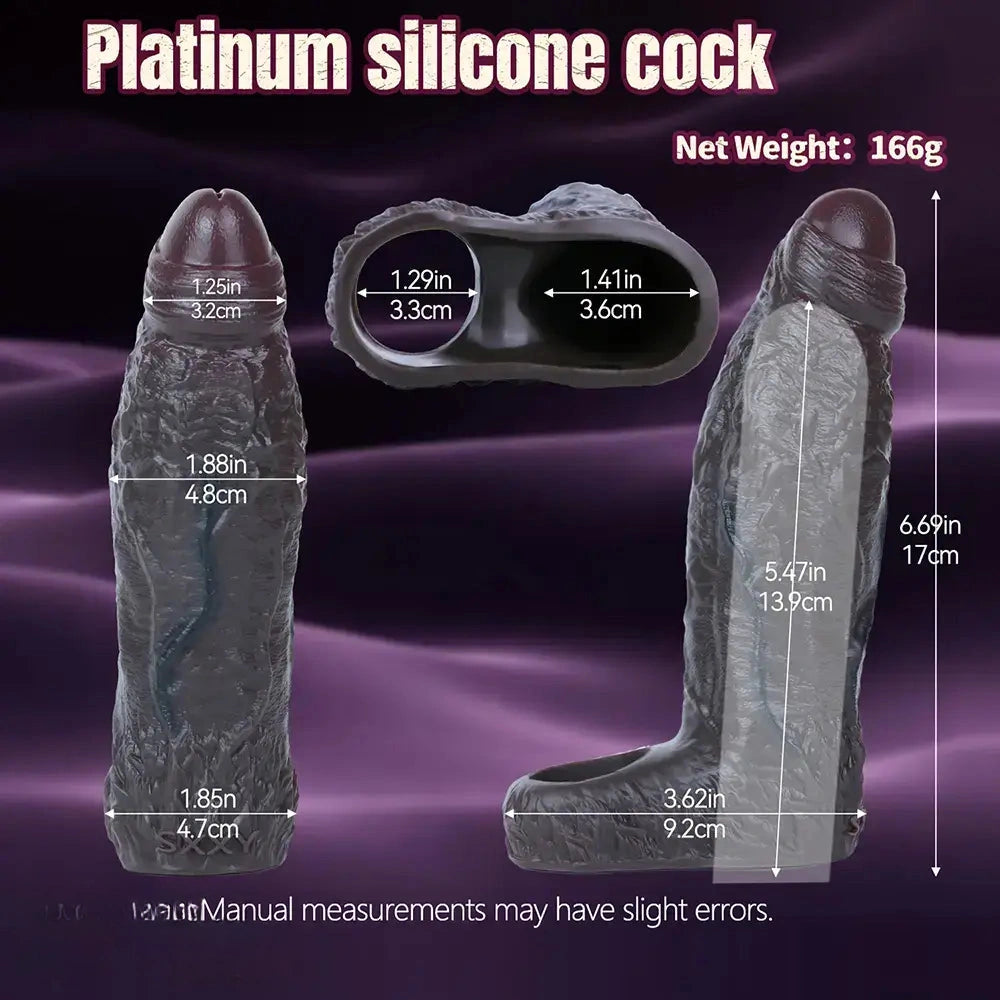 6.69in Uncut Vivid Glans Lifelike Veins Penis Sleeve Dildo Adult Product