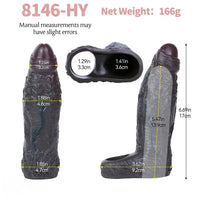6.69in Uncut Vivid Glans Lifelike Veins Penis Sleeve Dildo Adult Product