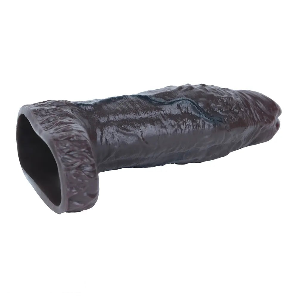 6.69in Uncut Vivid Glans Lifelike Veins Penis Sleeve Dildo Adult Product