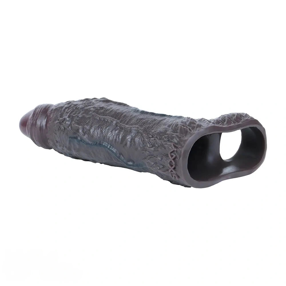 6.69in Uncut Vivid Glans Lifelike Veins Penis Sleeve Dildo Adult Product
