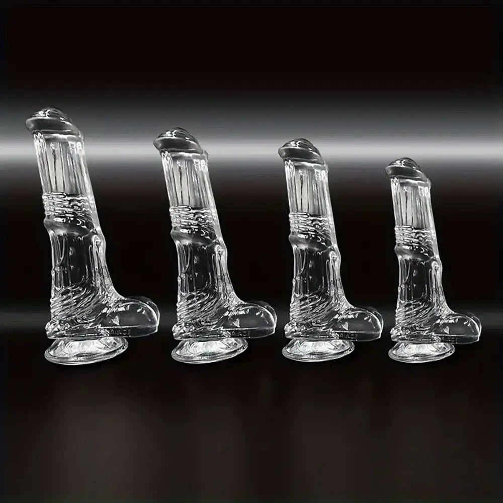 6.6in 7.8in 8.6in 9.8in Clear Black Horse Cock Dildo For G-Spot Vagina