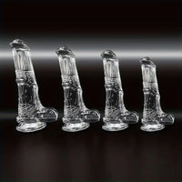 6.6in 7.8in 8.6in 9.8in Clear Black Horse Cock Dildo For G-Spot Vagina