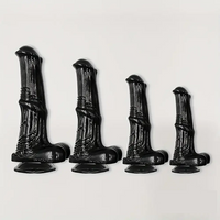 6.6in 7.8in 8.6in 9.8in Clear Black Horse Cock Dildo For G-Spot Vagina
