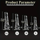 6.6in 7.8in 8.6in 9.8in Clear Black Horse Cock Dildo For G-Spot Vagina