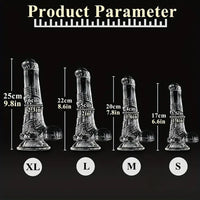 6.6in 7.8in 8.6in 9.8in Clear Black Horse Cock Dildo For G-Spot Vagina