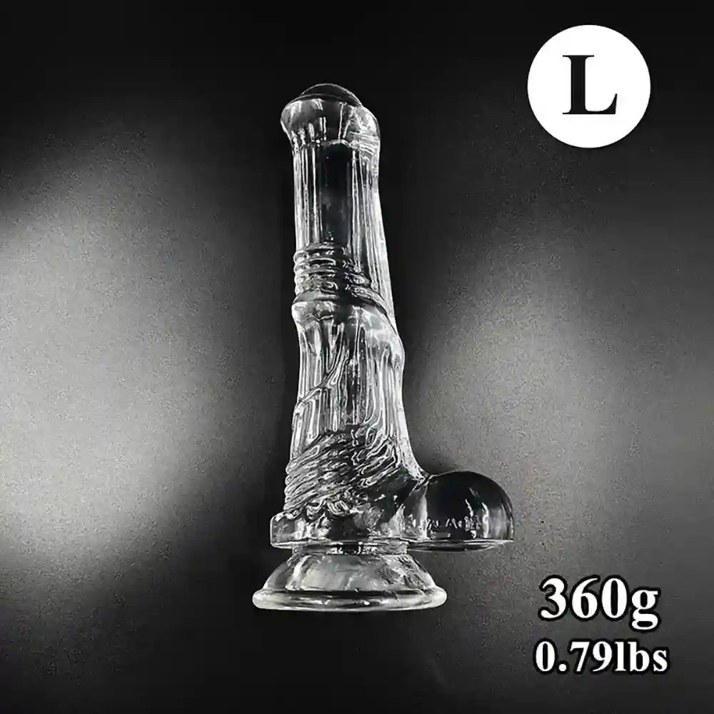 6.6in 7.8in 8.6in 9.8in Clear Black Horse Cock Dildo For G-Spot Vagina
