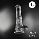 6.6in 7.8in 8.6in 9.8in Clear Black Horse Cock Dildo For G-Spot Vagina