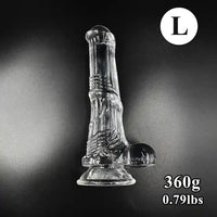 6.6in 7.8in 8.6in 9.8in Clear Black Horse Cock Dildo For G-Spot Vagina