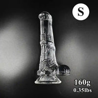 6.6in 7.8in 8.6in 9.8in Clear Black Horse Cock Dildo For G-Spot Vagina