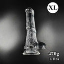 6.6in 7.8in 8.6in 9.8in Clear Black Horse Cock Dildo For G-Spot Vagina