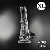 6.6in 7.8in 8.6in 9.8in Clear Black Horse Cock Dildo For G-Spot Vagina