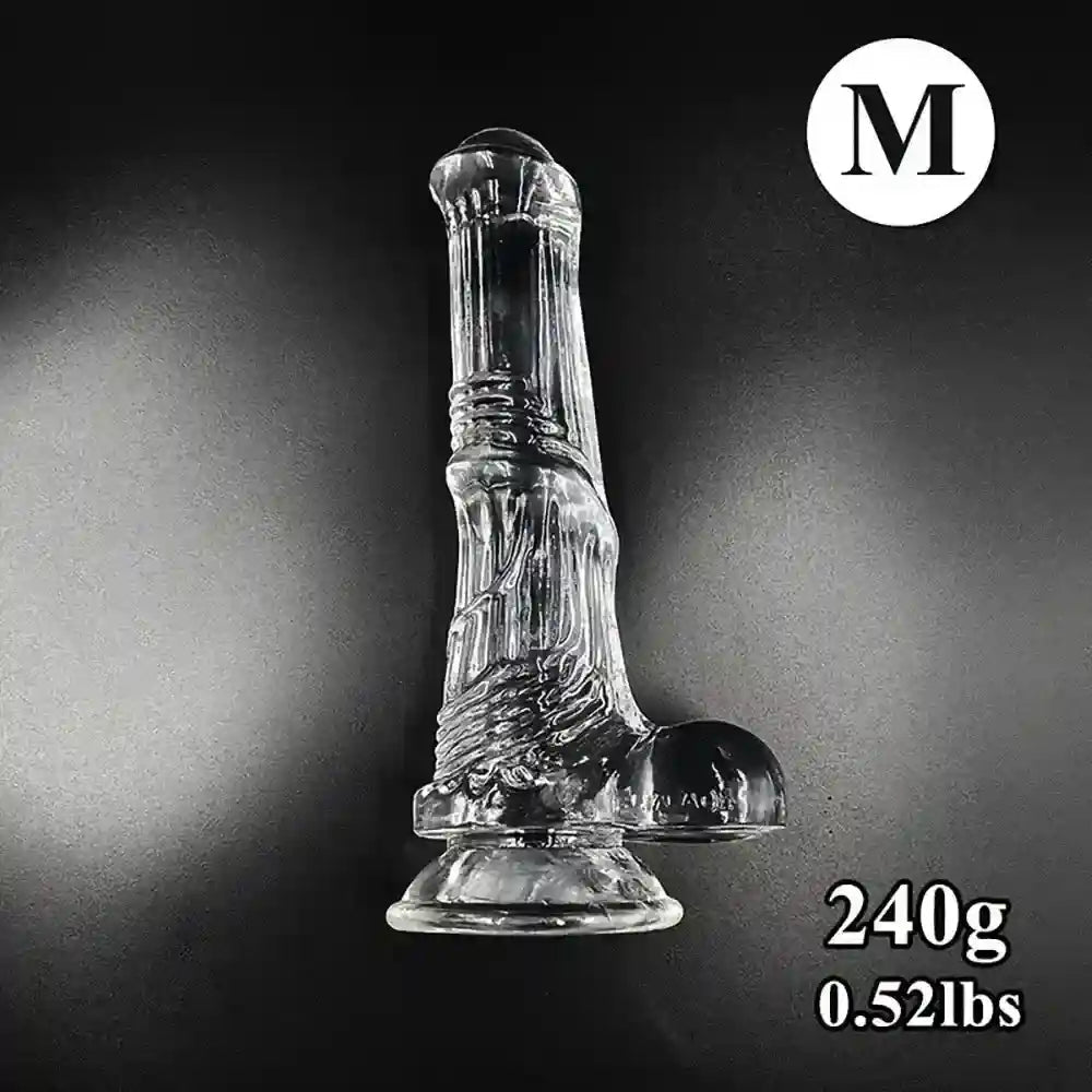6.6in 7.8in 8.6in 9.8in Clear Black Horse Cock Dildo For G-Spot Vagina