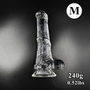 6.6in 7.8in 8.6in 9.8in Clear Black Horse Cock Dildo For G-Spot Vagina