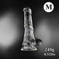 6.6in 7.8in 8.6in 9.8in Clear Black Horse Cock Dildo For G-Spot Vagina