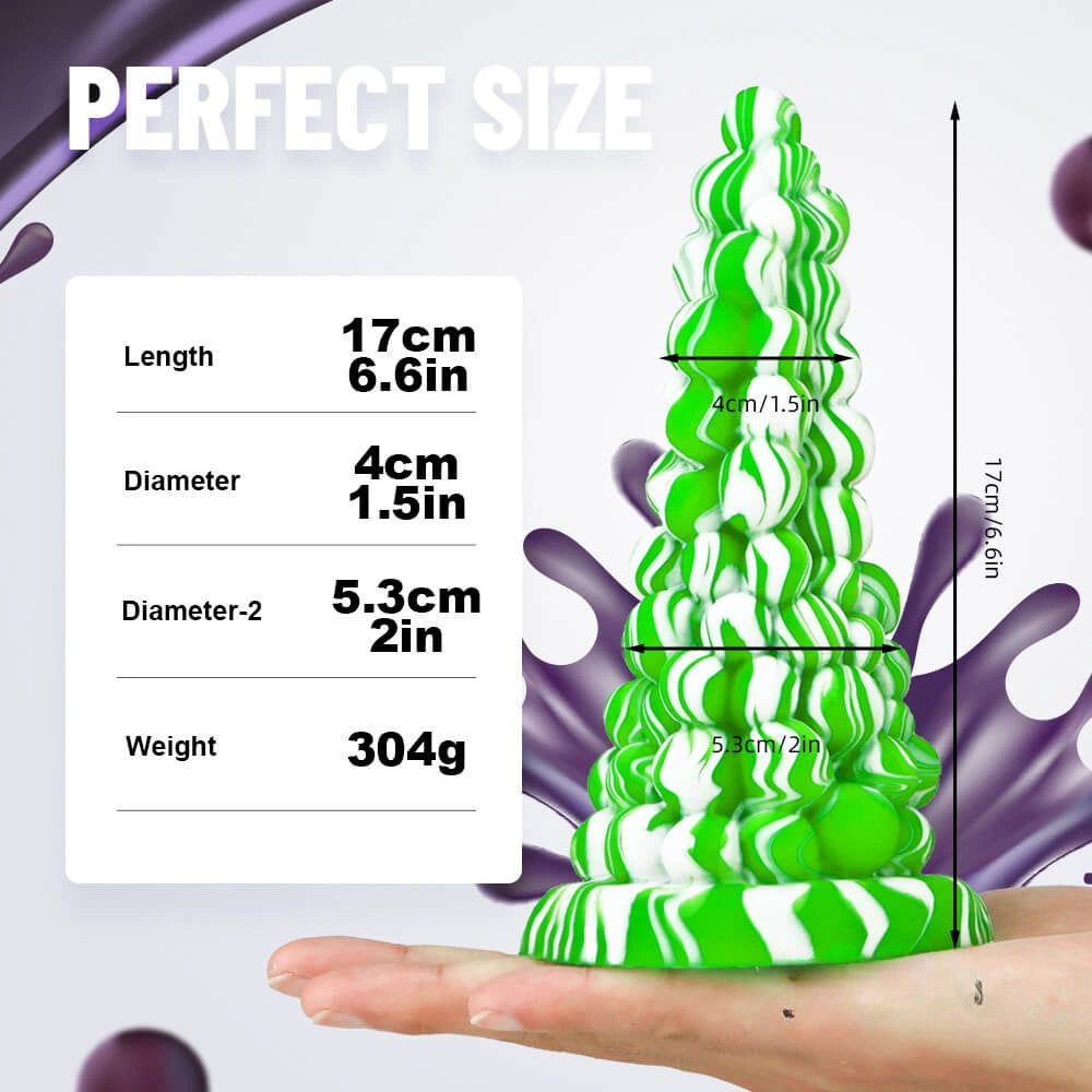 6.6in Grape Design Soft Dildo Butt Plug Anal Sex Toy For Men Women