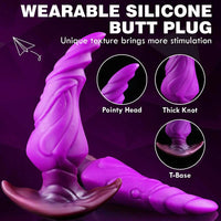 6.6in Pointy Head Thick Knot Wearable Anal Plug Dildo Adult Sex Toy