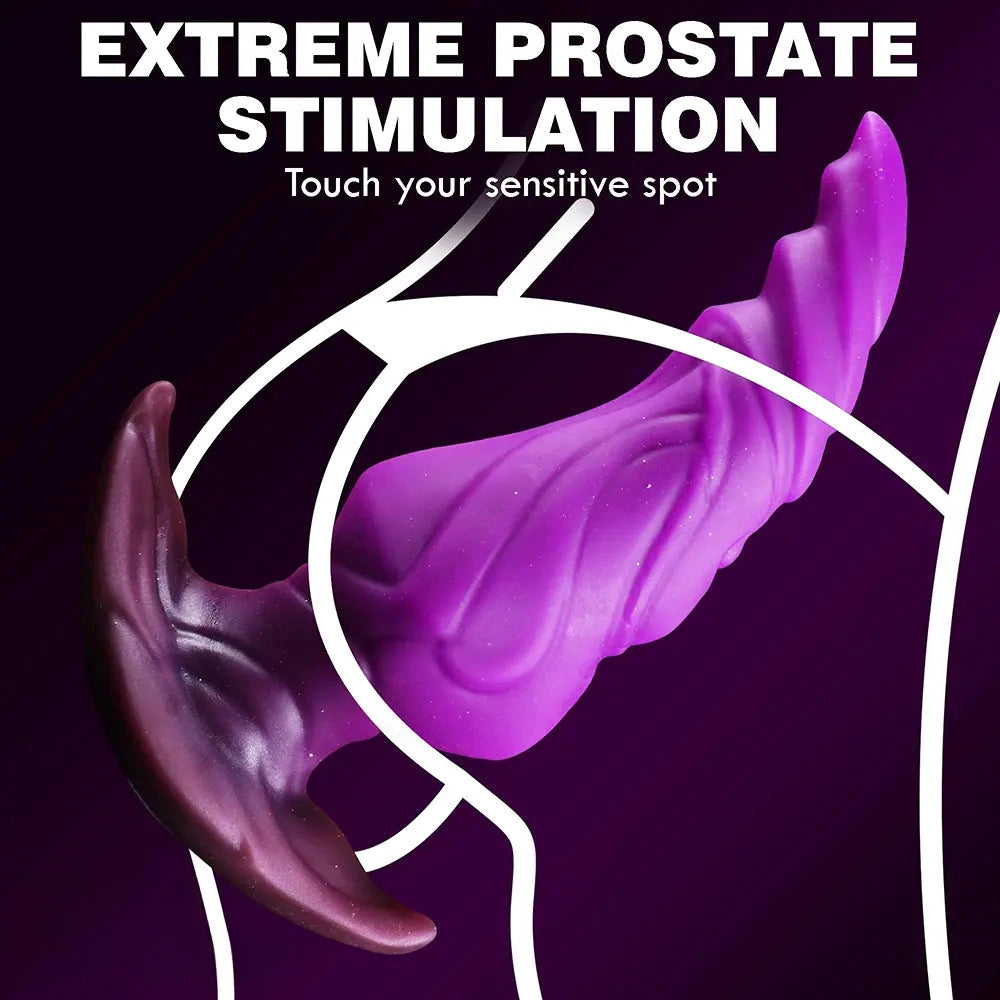 6.6in Pointy Head Thick Knot Wearable Anal Plug Dildo Adult Sex Toy
