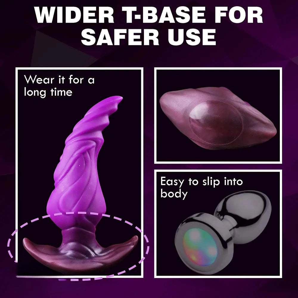 6.6in Pointy Head Thick Knot Wearable Anal Plug Dildo Adult Sex Toy