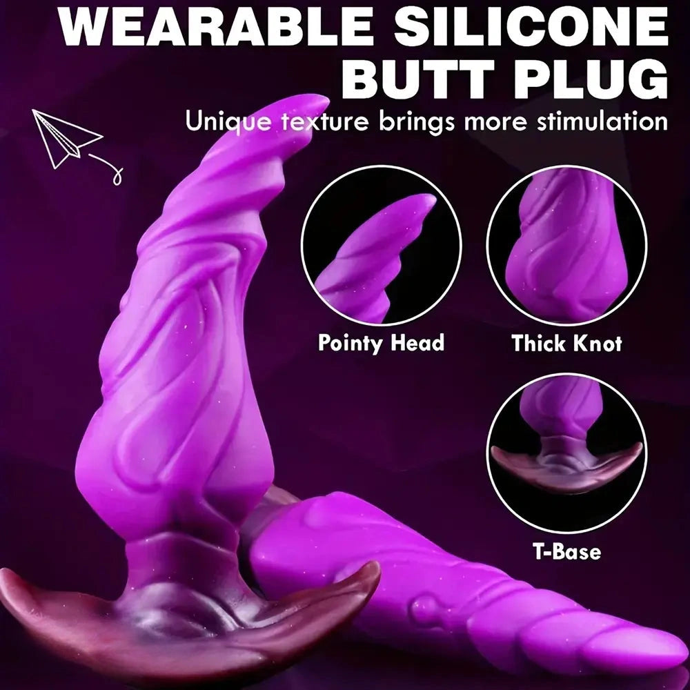 6.6in Wider T Base Wearable Silicone Butt Plug Dildo For Anus Exploration