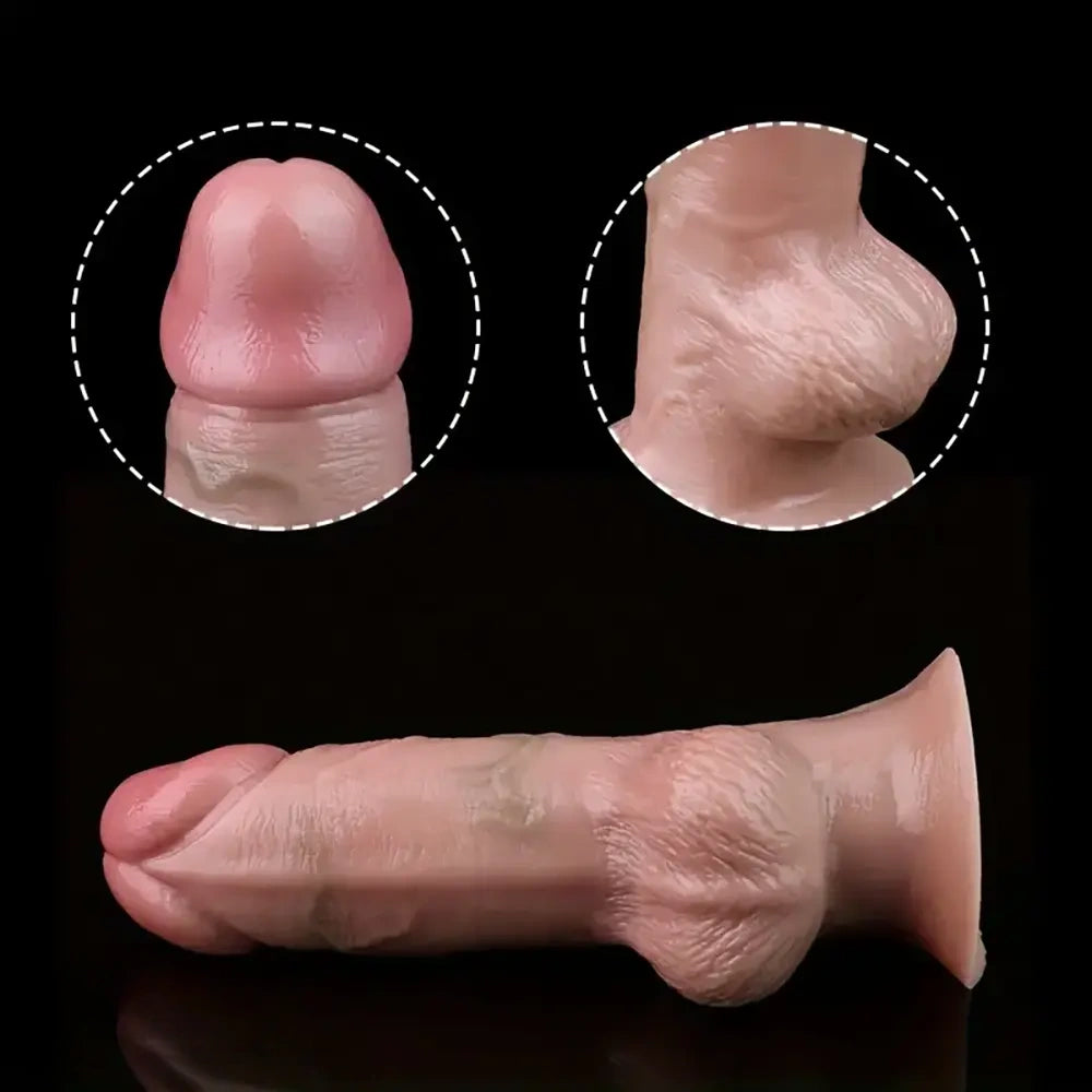 6.77in 7.08in Liquid Silicone Thick Real Lifelike Dildo Flirting Sex Toy